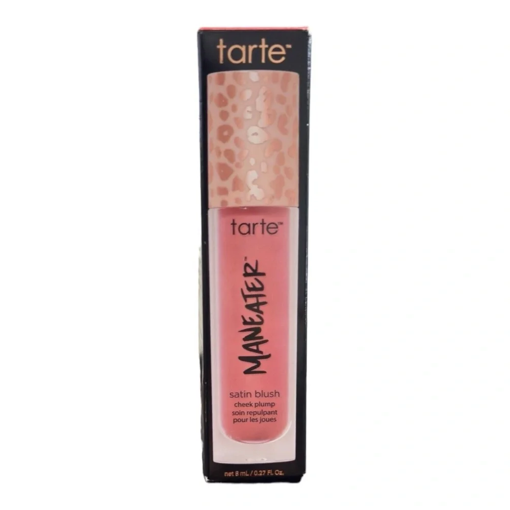 NIB New TARTE Maneater SATIN BLUSH Cheek Plump WARM PINK Full Size 0.27 fl oz